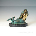 Indoor or outdoor decorative cast bronze nude naked mermaid figurines
